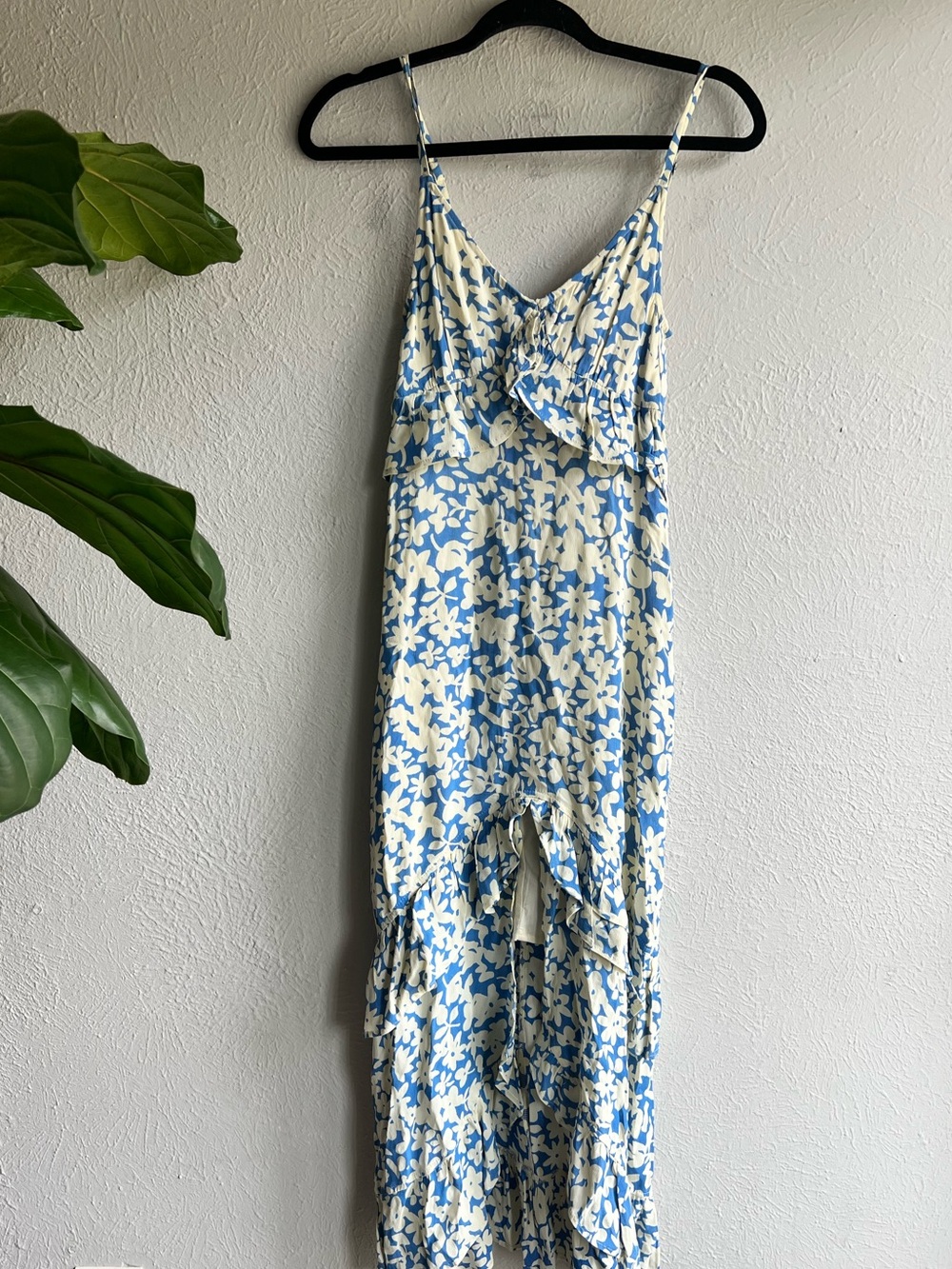 Winston white blue floral midi dress